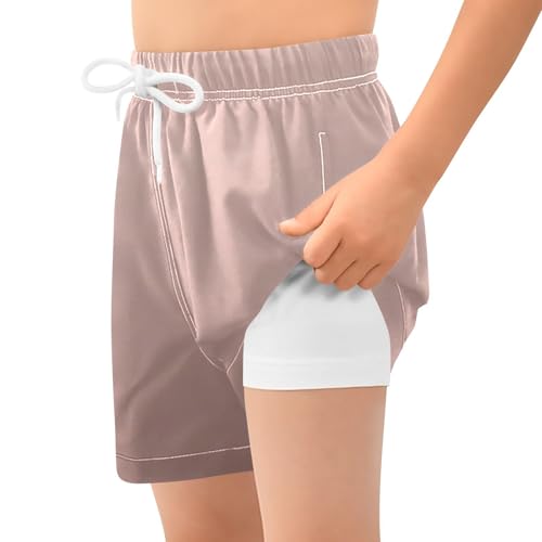 GuoChe Swimming Shorts for Boy Little Boys Quick Dry Volleyball Shorts Lined Rose Gold Gradient2