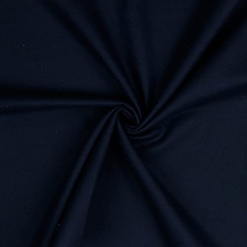 Hans-Textil-Shop Stoff Meterware Uni Flanell Baumwolle - 1 Meter, einfarbig, Baumwollflanell, Flanellstoff, Kleidung, Deko, Bettwäsche, Kissen (Navy)