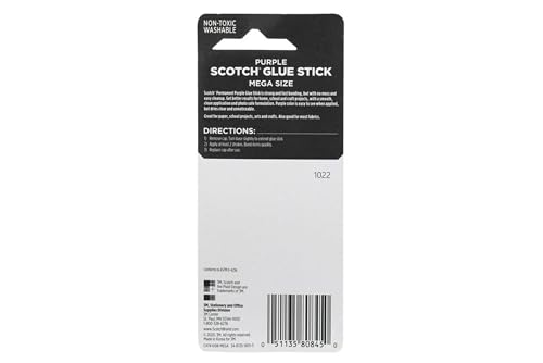 Image of Scotch Mega Purple Glue Stick, 1.4 oz, Acid Free and Non-Toxic (6108-MEGA) (Pack of 2)