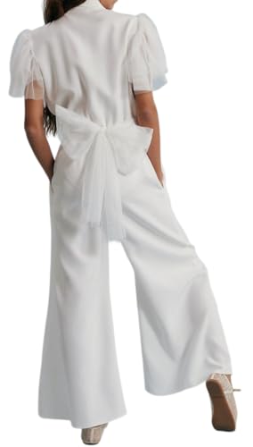 Robe mariage fille en tulle Blair pour communion chic avec nœud perlé - 2