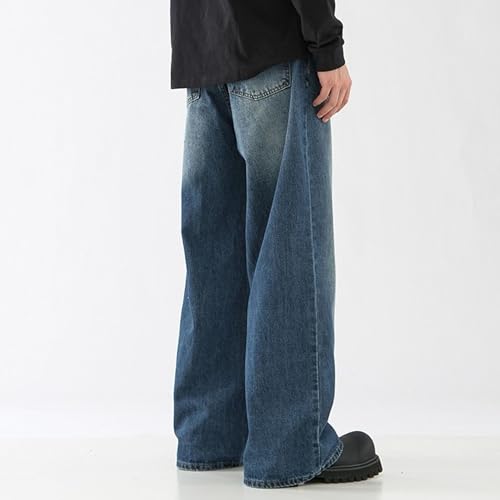 Mens Baggy Jeans Hip Hop Wide Leg Jeans Mens Trendy Casual Y2k Denim Pants Long Trousers Streetwear4