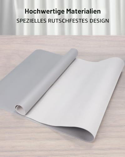 AFIING Schreibtischunterlage aus PU Leder, Große Mausmatte, Rutschfest & Wasserdicht, Tischunterlage für Büro… – Ansicht 2