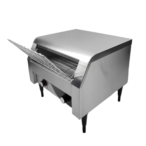 Tcrciuk コンベアトースター、1340/2240Wケータリングコンベアトースター、150/300/450スライスプロフェッショナル温度制御トースター、ホテルレストランロ用ビュッフェ、レストラン、コーヒー用 業務 ホテル、ベーカリーに最適 (シルバー,450モデル(468 x 418 x 387mm))