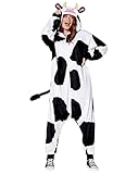 Spirit Halloween Adult Cow Jumpsuit, Men, ONE SIZE FITS MOST, Multicolor