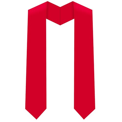 Red Graduation Stole, Stoles for Graduation 2026, Graduation Sash, 70" Unisex Adults Plain Custom Grad Stole Customize Class of 2026 for High School College Academic Commencements Choral Accessories