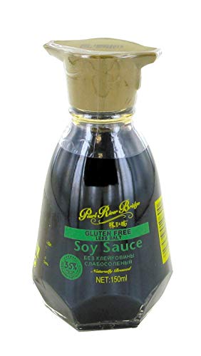 PEARL RIVER BRIDGE Sauce soja claire Sans Gluten et Allégée en Sel 150ML (salée) - Bouteille petit format avec bec verseur (Lot de 2 bouteilles) Cover