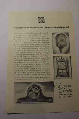 Advertisement: Revere Clocks 