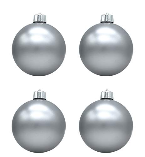 DARO DEKO Weihnachts-Kugel XXL Ø 20cm - 4 Stück Silber matt