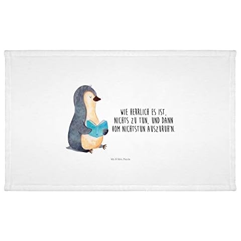 Mr. & Mrs. Panda 50 x 100 Handtuch Pinguin Buch - Geschenk, Badezimmer, Badehandtuch, Faulenzen, Handtücher Cover