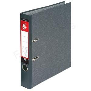 5 Star Files Folders Lever Arch Files Foolscap (10 Pack) Grey 50mm Spine Replaceable Labels Durable Polypropylene Covered Board