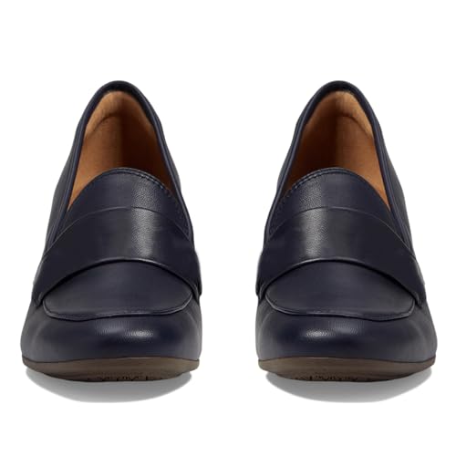 Image of SHODENSE Women Chunky Kitten Heel Pumps Shoes Round Closed Toe Slip On Suede Penny Loafers Matte Block Mid Heels Dress Loafer Almond Toe Comfort Oxford Shoes Office Work Classic Elegant 4-11 M US