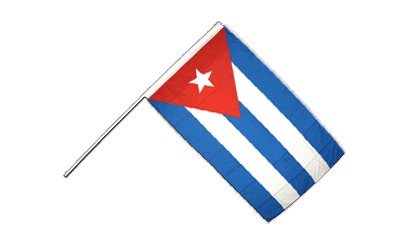 Drapeau Cuba avec manche en bois Digni pour pavoiser facilement vos salles de réunion