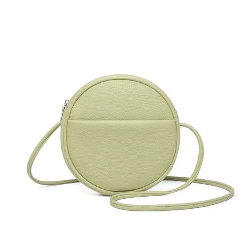 Image of Circle Crossbody Bag for Women NYLON Circle Purse with Zipper Adjustable Knot Shoulder Straps