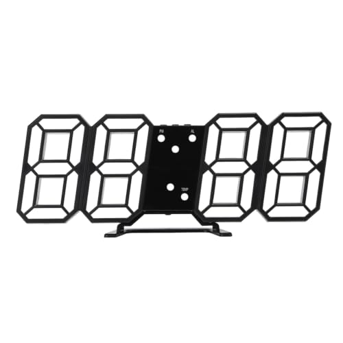 Image of 3D LED Digital Alarm Clock, Black, Pack of 1