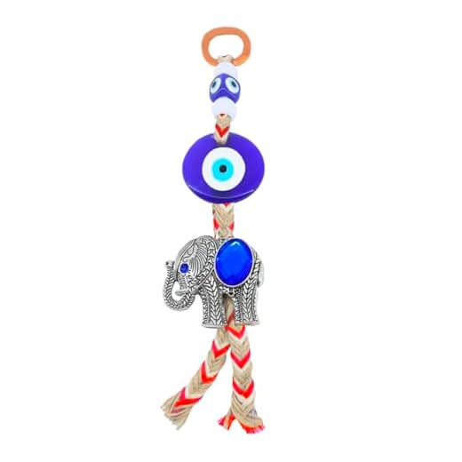 Amuleto Colgante de Pared Ojo Turco Mal de Ojo para Buena Suerte y Protección en casa (Elefante con Ojo Turco)