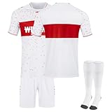 ⚽ Stoff: dieses Fußballtrikot Stoff ist 100% (Polyester), atmungsaktiv, schnelltrocknend, abriebfest, sehr elastisch, hält Sie trocken und bequem, und verbessert den Komfort erheblich!