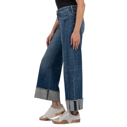 KUT from the Kloth Women's Meg High-Rise Fab Ab Wide Leg Roll Up2