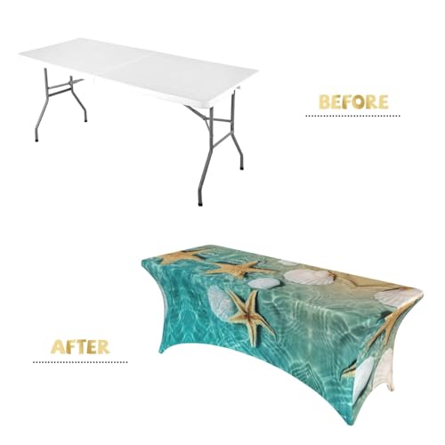 Nappe stretch 1,8m coquillages pour décorer un buffet d'anniversaire ou un repas de mariage - 5