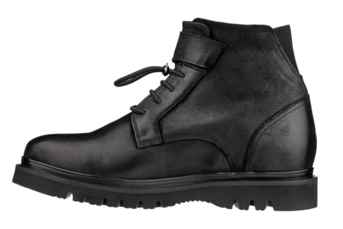 Image of CALTO Men's Invisible Height Increasing Elevator Shoes - Black Leather Lace-up Work-Style Casual Boots - 3.2 Inches Taller - K83114 - Size 10.5 D(M) US