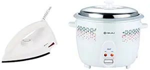 Bajaj Majesty DX 6 1000-Watt Dry Iron (White) & RCX 5 1.8-Litre Rice Cooker Combo