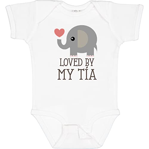 inktastic Tia Loves Me Baby Elephant Baby Bodysuit