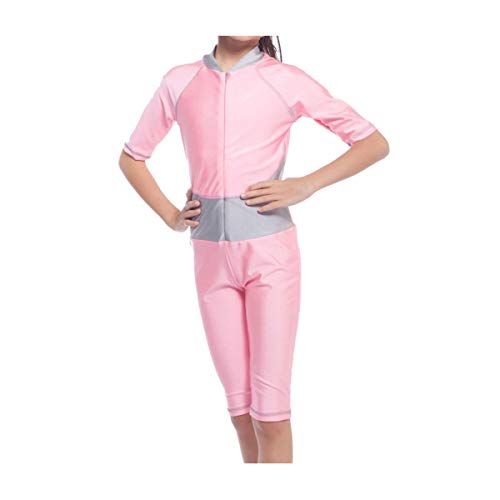 HANYIMIDOO Muslim Islamic Girls Modesty Half Sleeves One-Piece Swimsuit