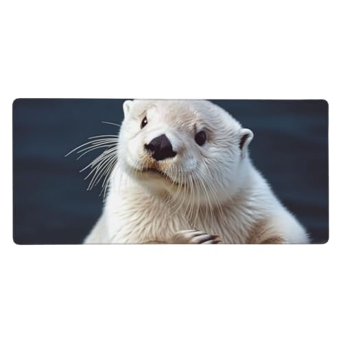Tapis de souris de jeu étendu 90x40 cm de haute précision loutre blanche