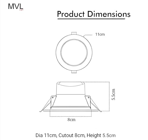 Image of MVL 9 Watt 9 in 1 Multicolour Led Ceiling Down Light (Red /Pink /Blue /Yellow /Violet /Green /Sky Blue /White,Aluminium) Pack of 3