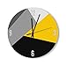 VinMea Decorative Wall Clock Silent Non Ticking Simple Modern Gray Yellow and Black Geo Home Decor Wall Clock Round 12 Inches