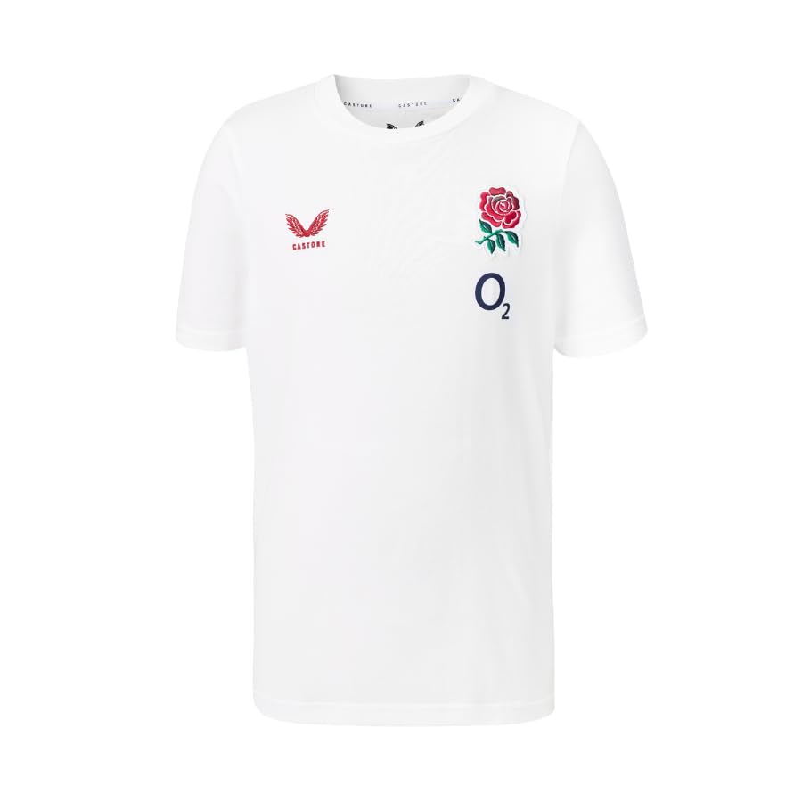 Castore England Rugby Unisex Off Pitch Tee White 11 Years