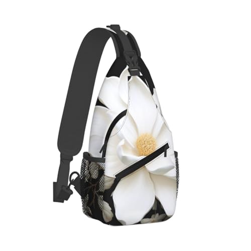 Mochila Sling Cruzada con Estampado Floral Negra miniatura 2