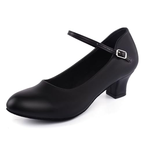 ARCLIBER Suede Character Shoes for Women Dance Shoes Ankle Strap 1.55