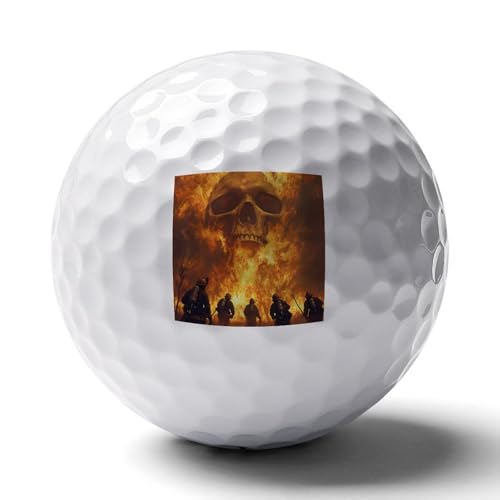 Firefighter Fighting Flames Skull Logo Golf Balls Personalized Ball Custom for Men Women Boyfriend Husband
