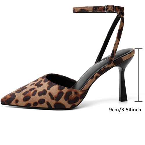Image of Susanny Heels for Women Stiletto Closed Pointed Toe Backless Dress Shoes High Heels Sexy Kitten Pumps Wedding Guest Party Dance Prom Dressy Comfort Shoes
