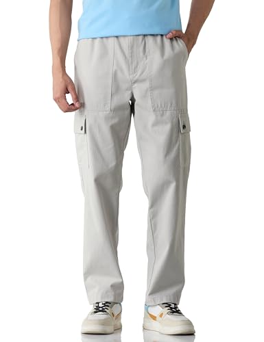 Image of Amazon Brand - Symbol Men Relaxed Fit Cargo Trouser (Semi Elasticated Waistband | 100% Cotton | Pants)