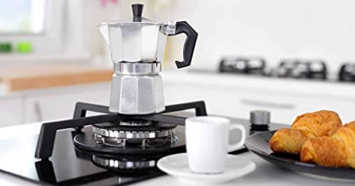 Image of Definite Aluminum Stovetop Espresso Coffee Maker - 3 Cup Moka Pot for Rich Italian Coffee | Classic Silver Percolator | Easy to Use, Heat-Resistant Handle | Perfect for Home & Office Brewing