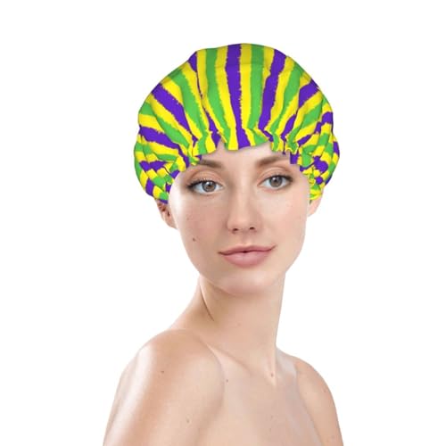 Bonnet de douche réutilisable et imperméable double couche spécial cheveux longs - 4