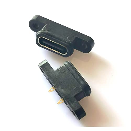 Interface de charge rapide USB C 180 degrés femelle imperméable 2 broches