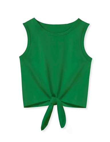 Image of Girls Crop Tops Summer Tie Knot T Shirt Short Sleeve Shirts Tee Tank Top Size 5-14 Years