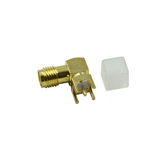 Conector SMA hembra ángulo recto PCB tono dorado x10 miniatura 3