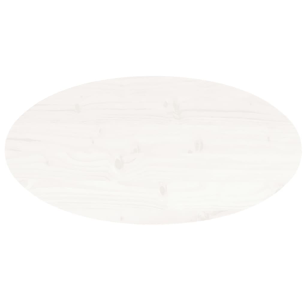 Blat stołu, biały, 80 x 40 x 2,5 cm, lite drewno sosnowe, owalny blok na stolik kawowy, stolik pomocniczy, stół barowy, blat kuchenny, blat biurkowy