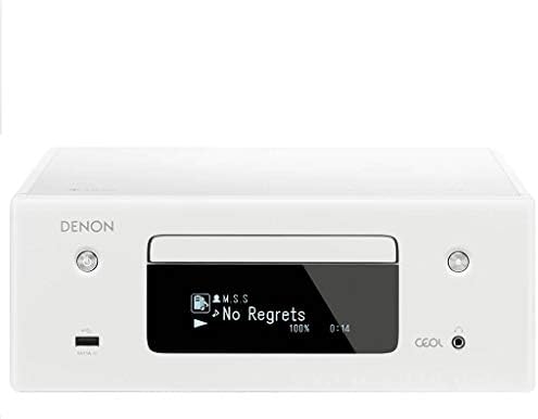 Denon CEOL-N10 Audio Receiver with CD Player, HiFi Amplifier for TV Sound, Bluetooth, 2x Optical Input, Google Assistant / Siri / Alexa Compatible, Music Streaming, HEOS Multiroom - White