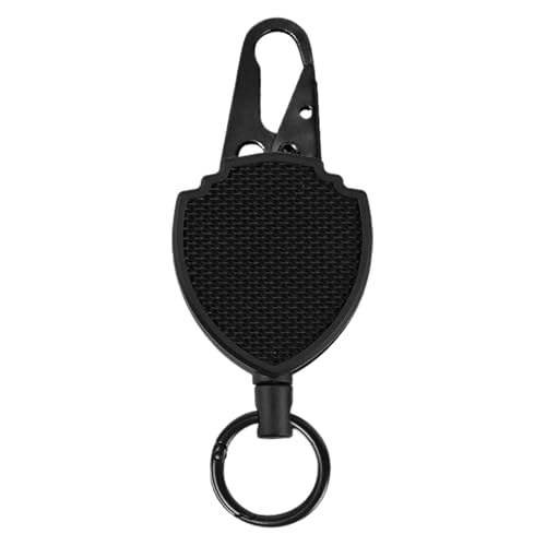 Llavero robusto y retráctil, mosquetón robusto como llavero, llavero para hombres con cuerda de acero de 60 cm, para hombres, mujeres y para actividades al aire libre como camping