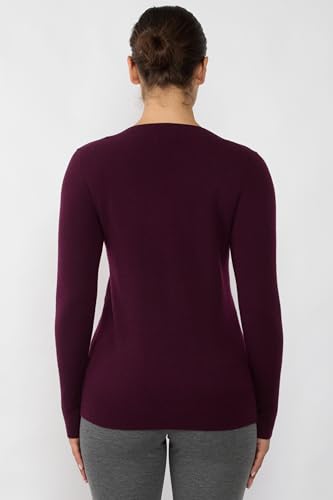 Image of JENNIE LIU Women's 100% Pure Cashmere Long Sleeve Ava V Neck Pullover Sweater