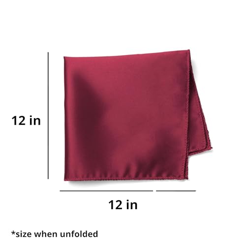 Image of tiemart Solid Color Pocket Squares for Men | For Suits, Perfect for Wedding Parties, 12 x 12 inch / 30 x 30 cm
