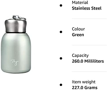 Mini Thermal Flasks Upgrade Version, 9oz/260ml Small Vacuum Insulated Water Bottle Non-Leak Juice Milk Tea Vacuum Hot and Cold Water Coffee Bottle Girls Boys Kids Adults Gift (Green)