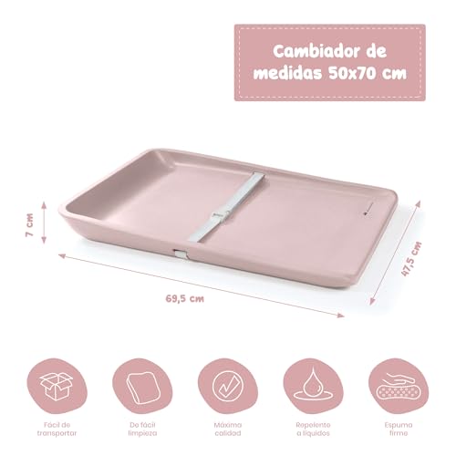 Miniatura 5 de Cambiador Silicona Bebe 50x70 Glenn Niña. Cambiador Bebé Rosa Con Arnés De Seguridad. Colchoneta Cambiador Bebe Portatil 70x50 Para Comoda Cambiador Bebe. Trocador Bebe Fraldas. Alondra