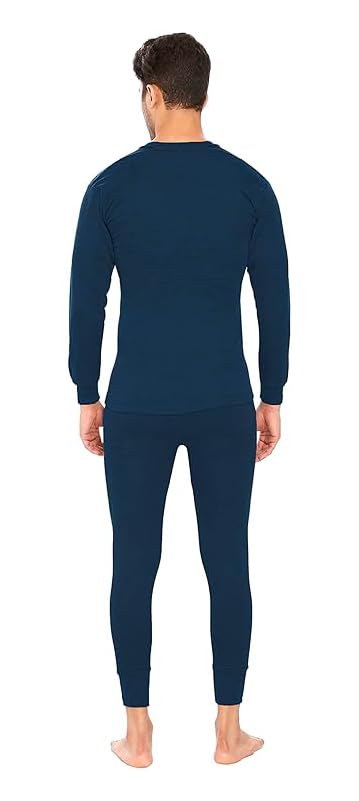 Image of Men's Woolen Themal Wear Set | V-Neck Thermal Top and Lower Set | Slim-Fit Solid Full Sleeve Thermal Set for Men | Skin Friendly Thermal Set