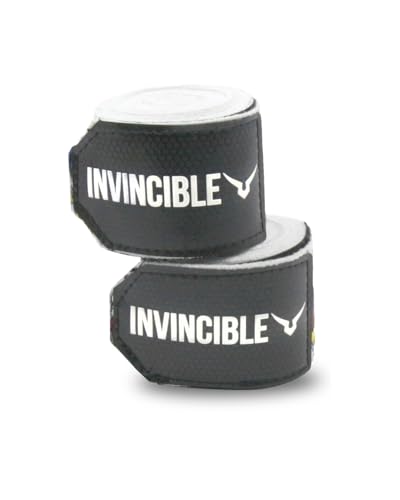 Image of INVINCIBLE Nylon Mexican Style Semi-Stretch Boom Boom Printed Hand Wraps (White, 1.5 Meter)