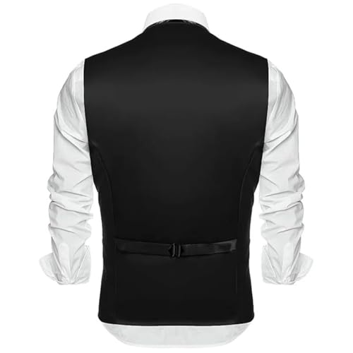 Men's Slim Fit Suit Vest V Neck Sleeveless Business Wedding Formal Casual Solid Color Vest4